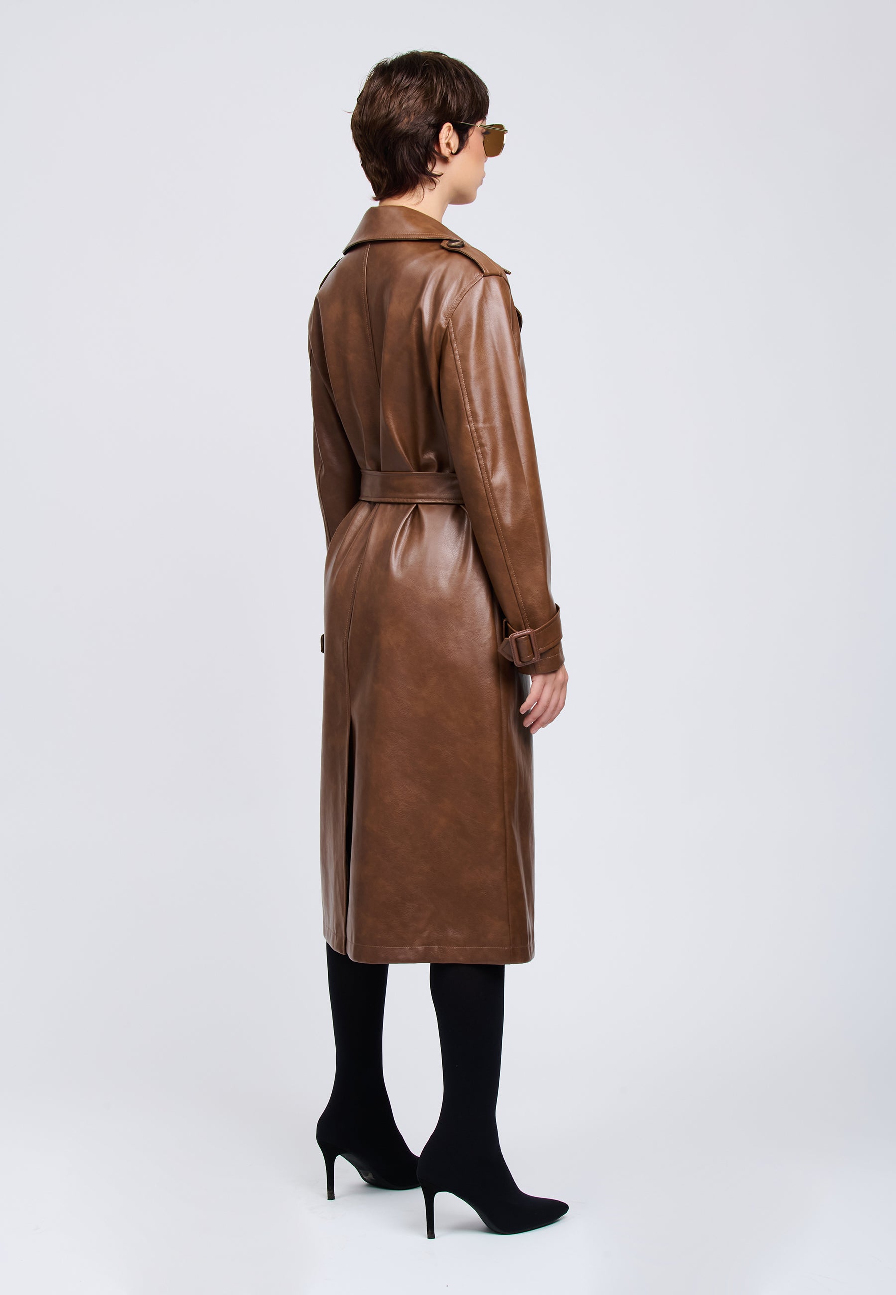 FAUX LEATHER TRENCH 04BJ2401