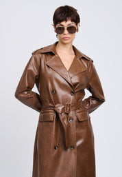 FAUX LEATHER TRENCH 04BJ2401