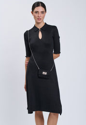 DRESS WITH BAG Black 04J7837