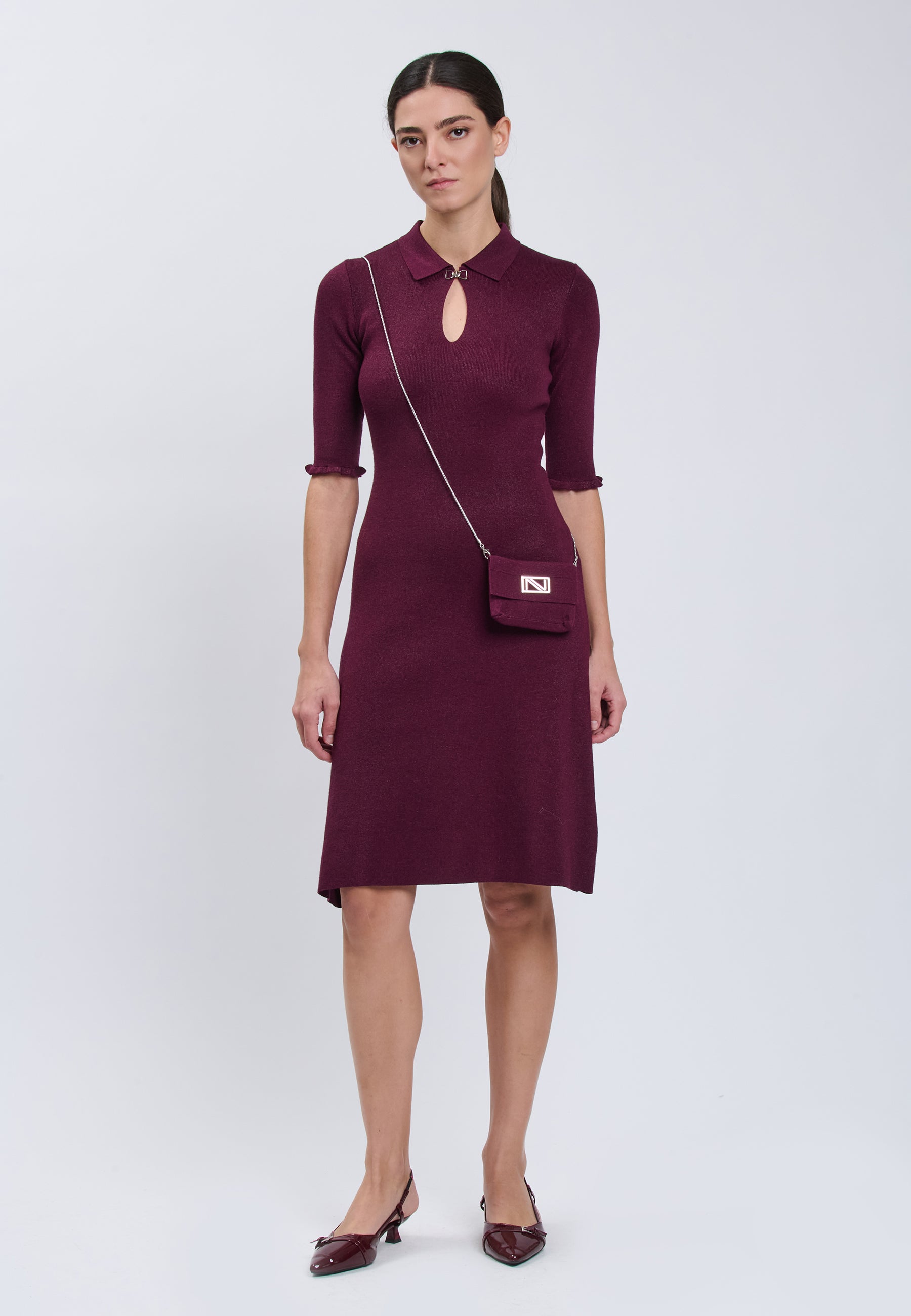 DRESS WITH BAG Plum 04J7837