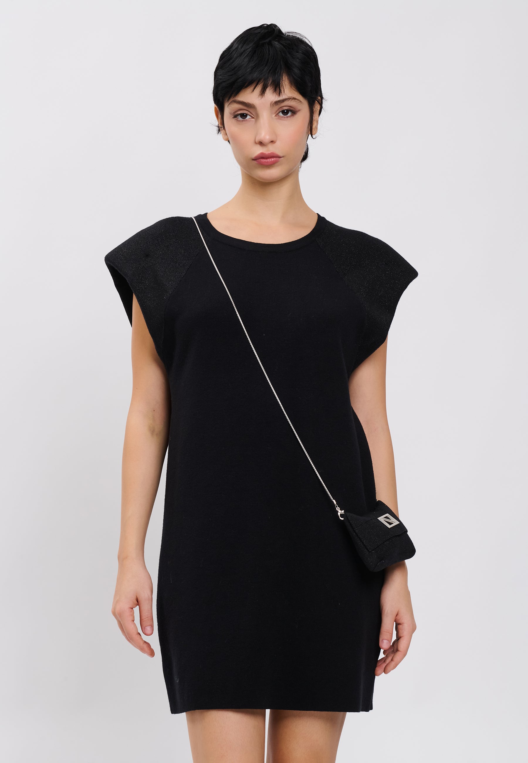 DRESS WITH BAG Black 04J7869