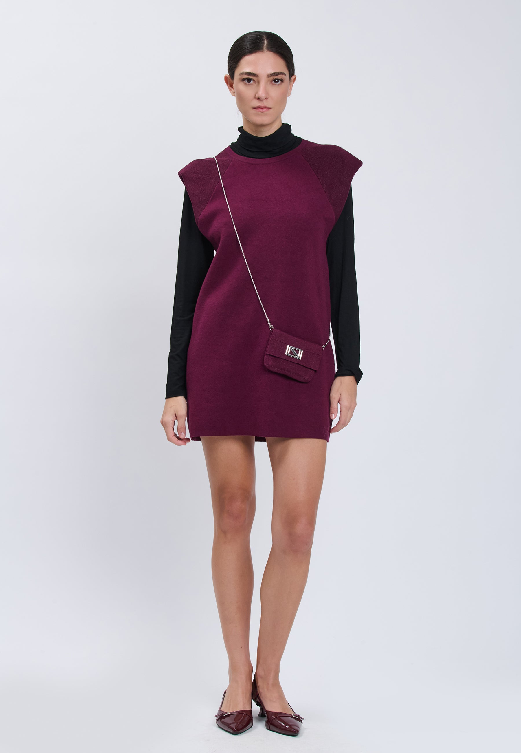 DRESS WITH BAG Plum 04J7869