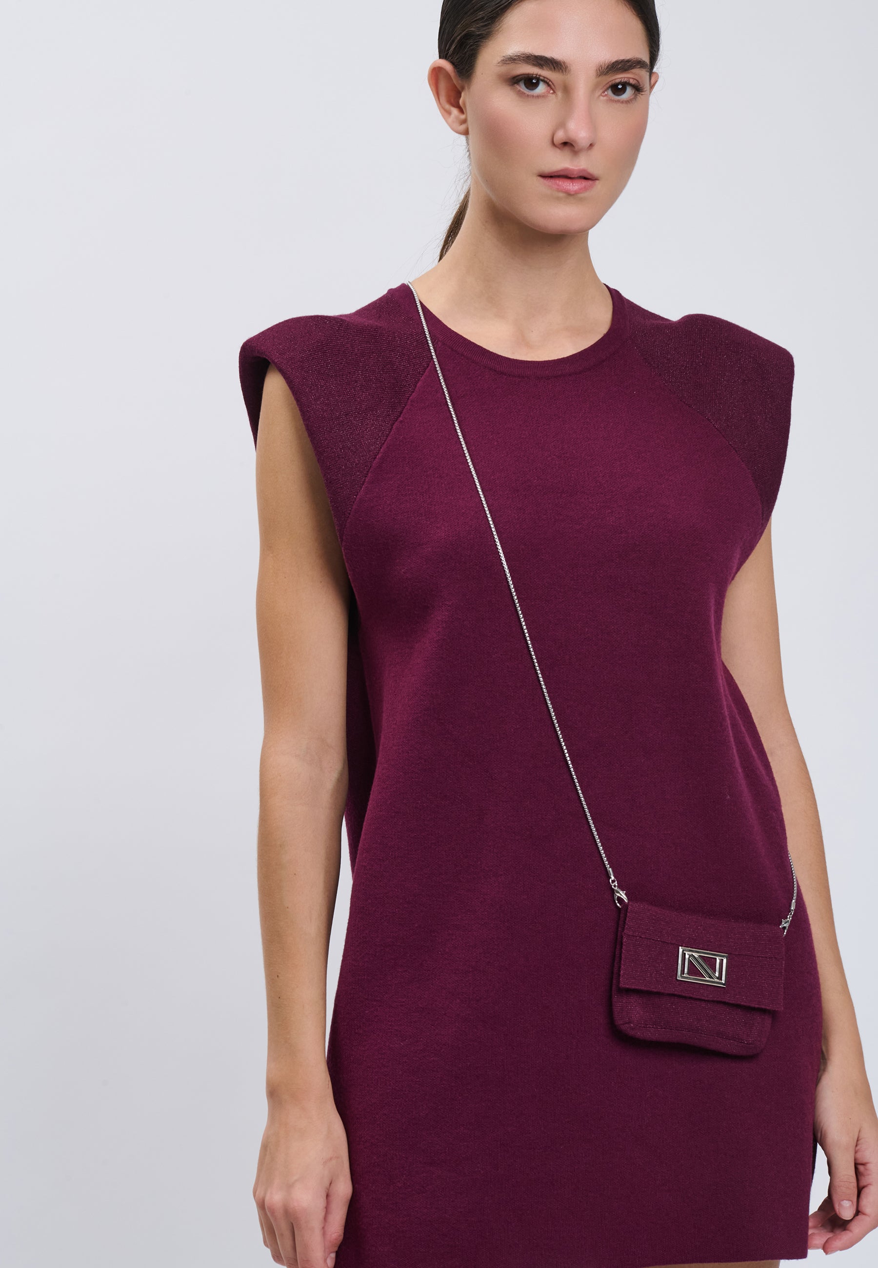 DRESS WITH BAG Plum 04J7869