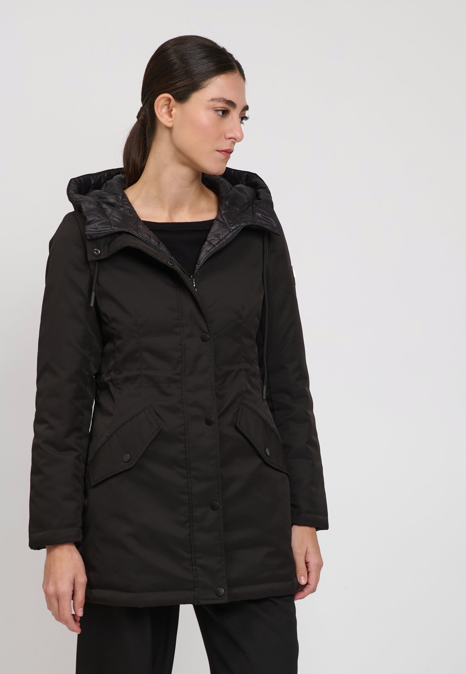 DOUBLE FACE PADDED JACKET Black 04N870