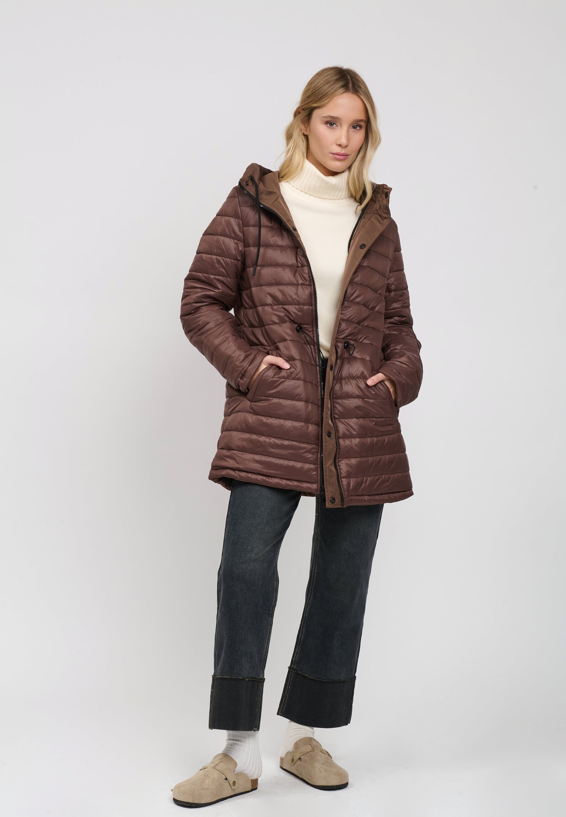 DOUBLE FACE PADDED JACKET Brown 04N870
