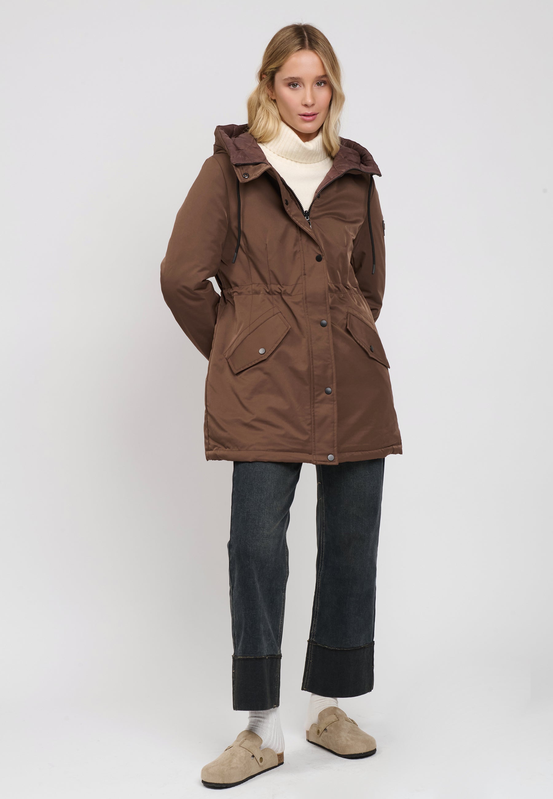 DOUBLE FACE PADDED JACKET Brown 04N870