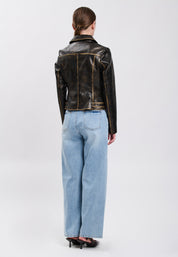 FAUX LEATHER JACKET Brown 04N997