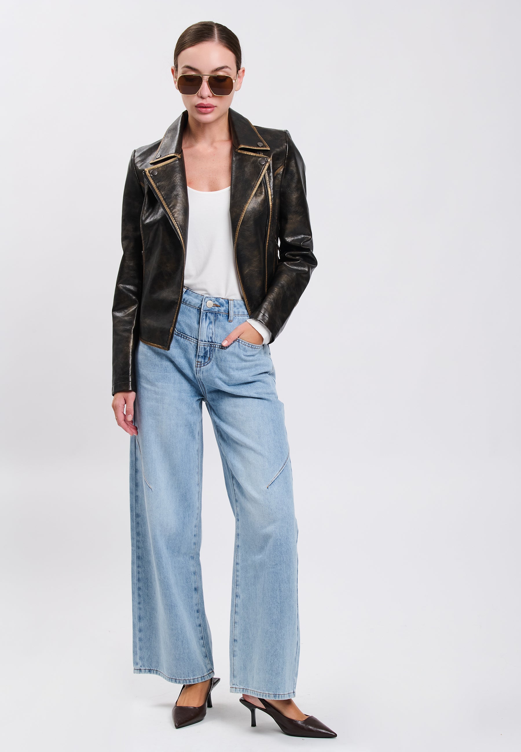 FAUX LEATHER JACKET 04N997