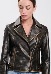 FAUX LEATHER JACKET Brown 04N997