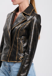 FAUX LEATHER JACKET Brown 04N997