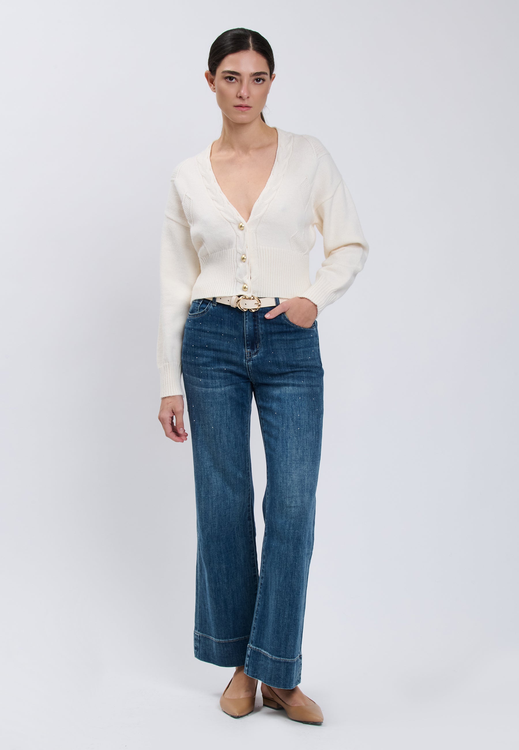 CARDIGAN Ivory 04Q10196