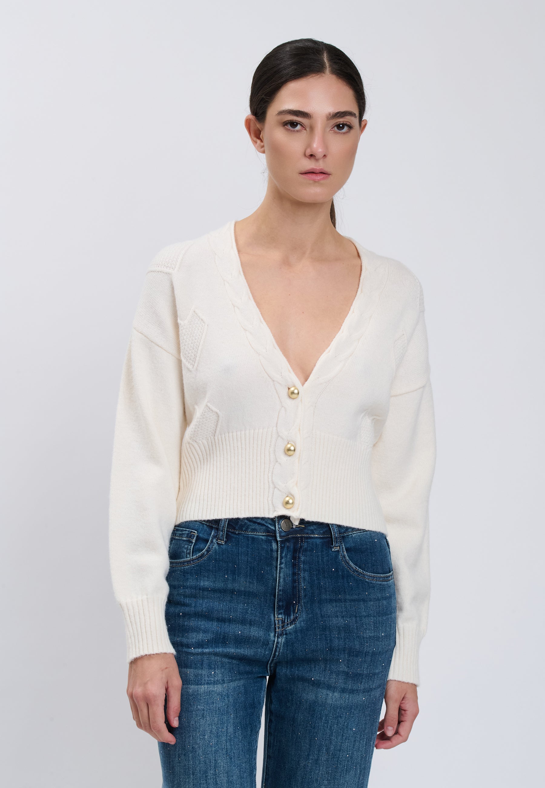 CARDIGAN Ivory 04Q10196