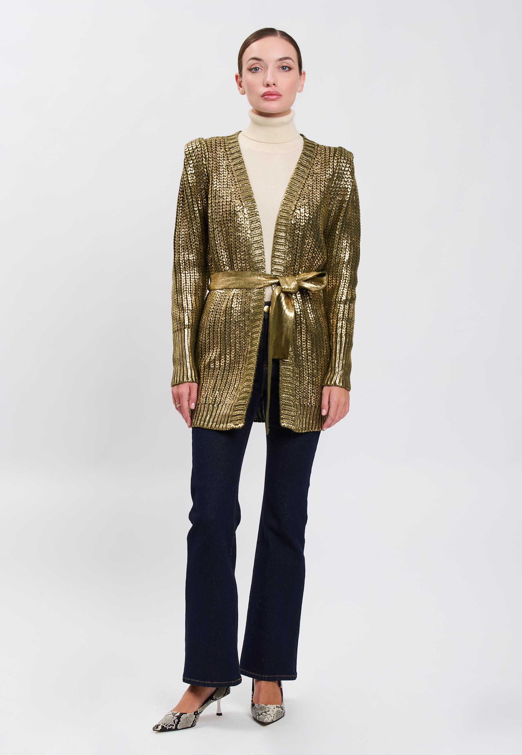 CARDIGAN Olive/Gold 04V073