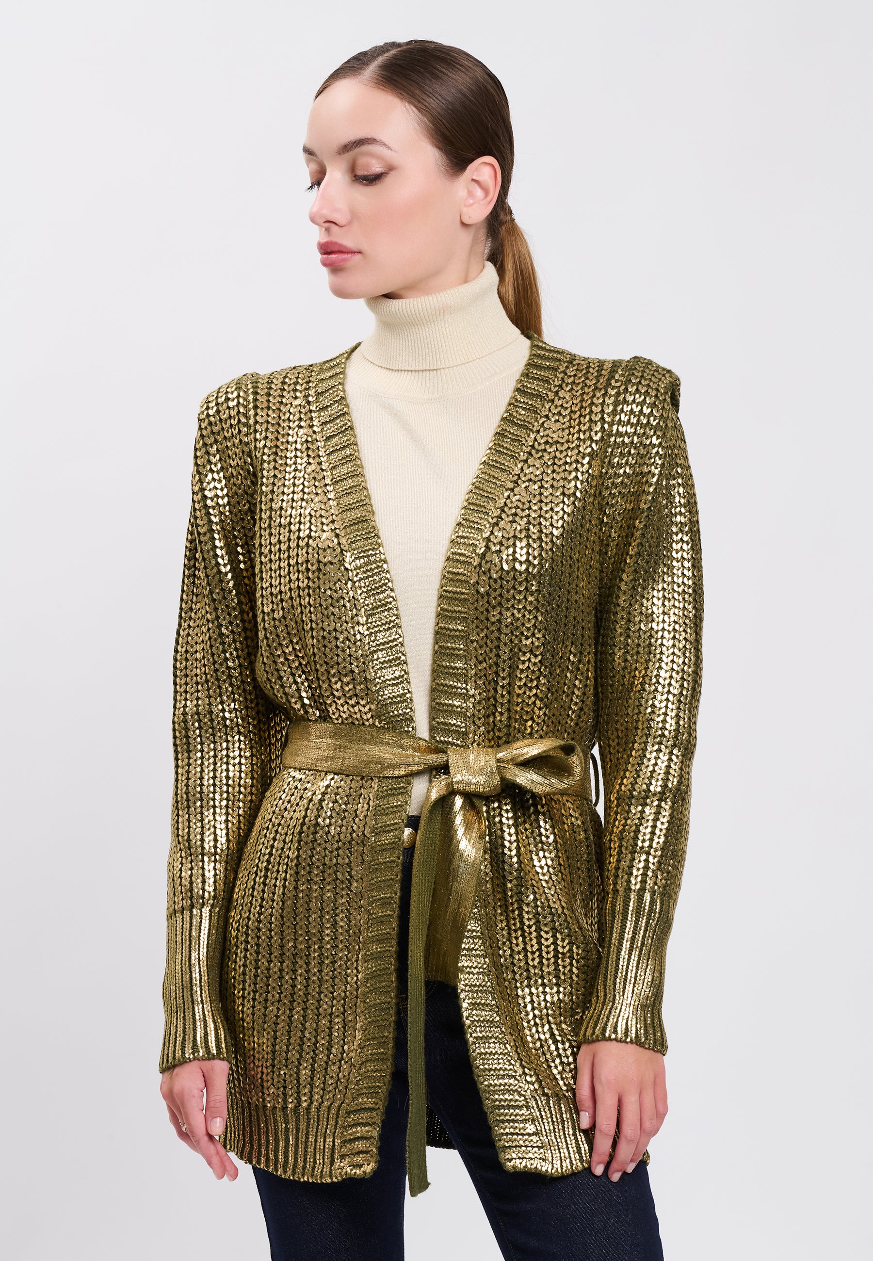 CARDIGAN Olive/Gold 04V073