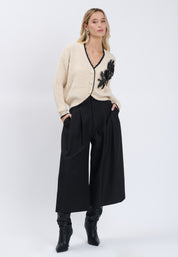 CARDIGAN Ivory/Black 04V077