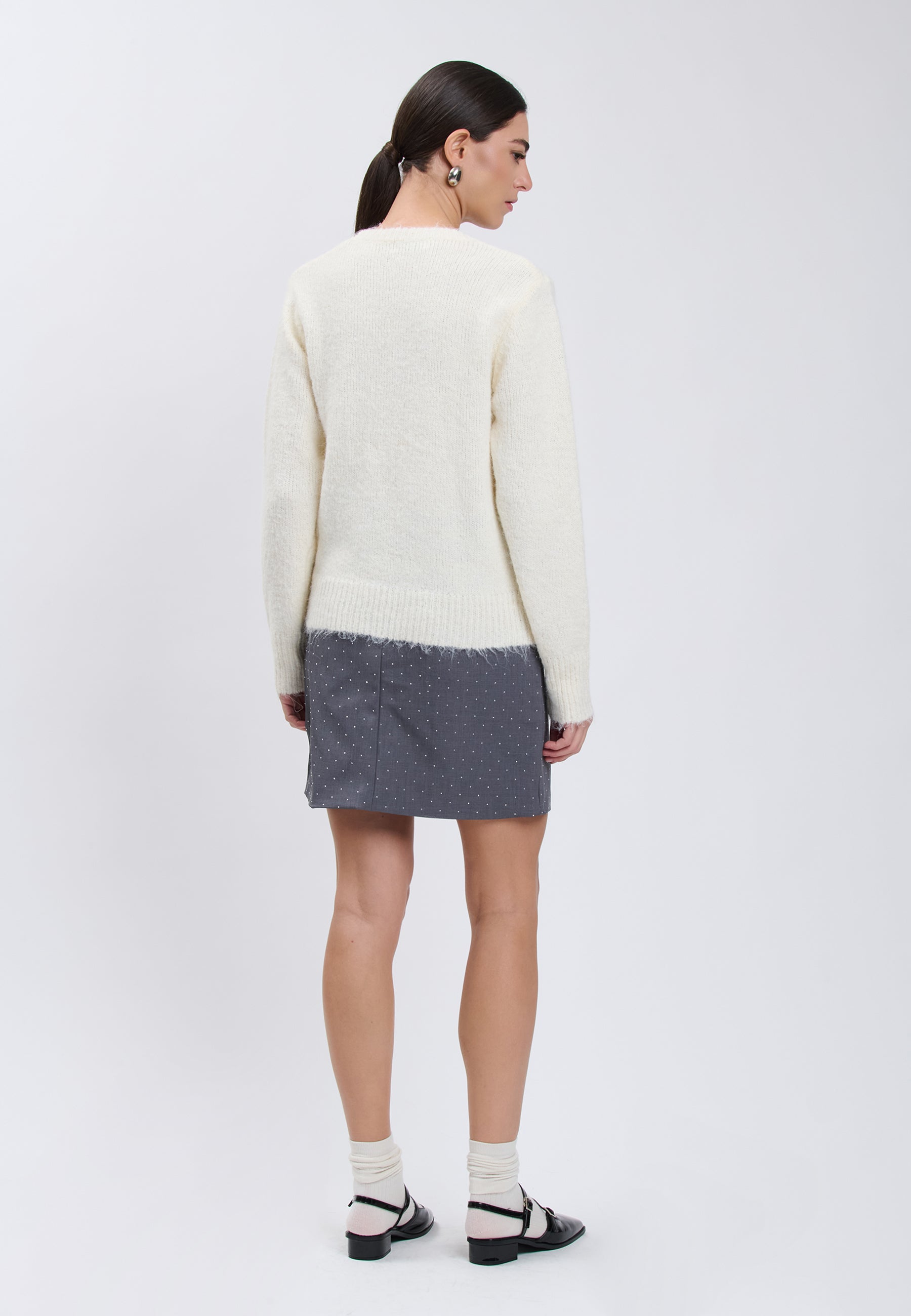 PULL + KNITTED SCARF Ivory 04V080