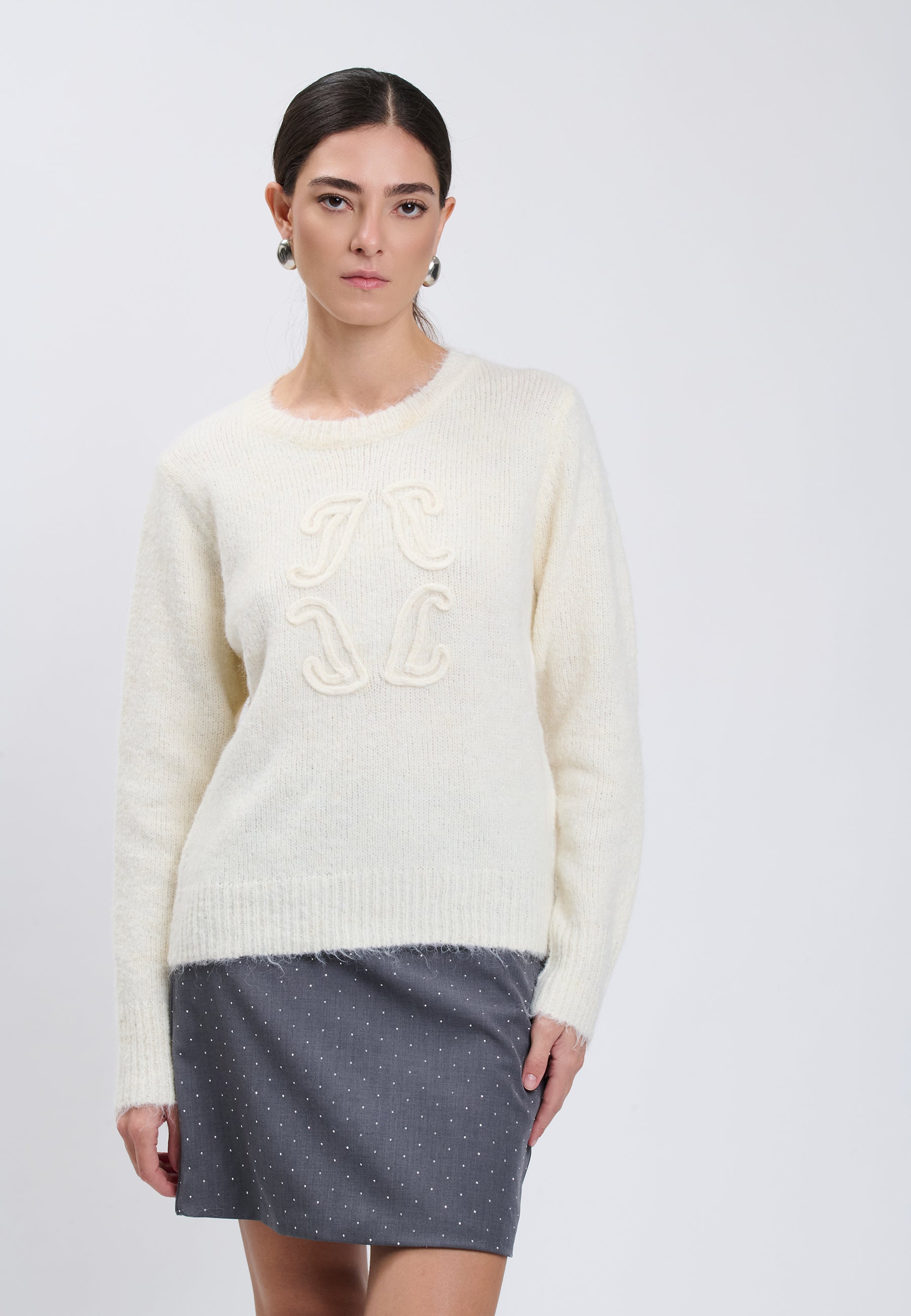 PULL + KNITTED SCARF Ivory 04V080