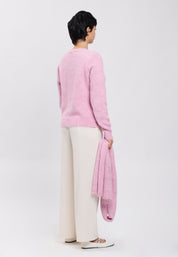 PULL + KNITTED SCARF Lilac Pink 04V080