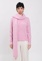 PULL + KNITTED SCARF Lilac Pink 04V080