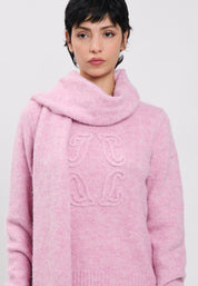 PULL + KNITTED SCARF Lilac Pink 04V080