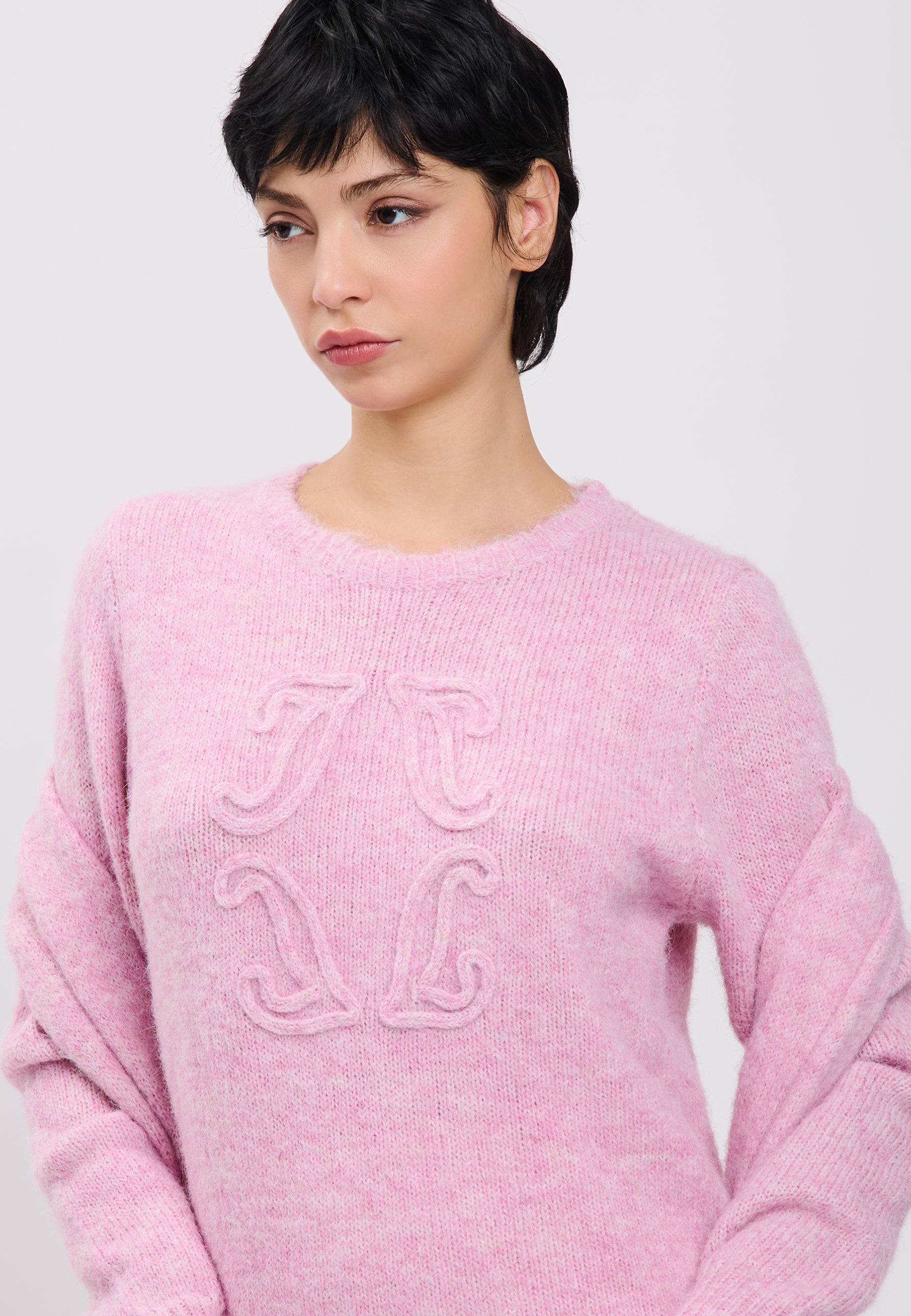 PULL + KNITTED SCARF Lilac Pink 04V080