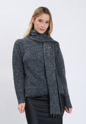 PULL + KNITTED SCARF Smoke 04V080