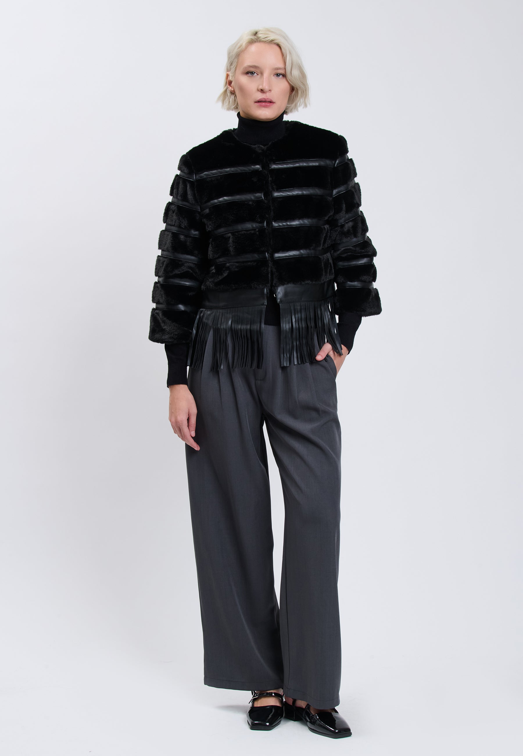 FAUX FUR JACKET Black 04Z3652