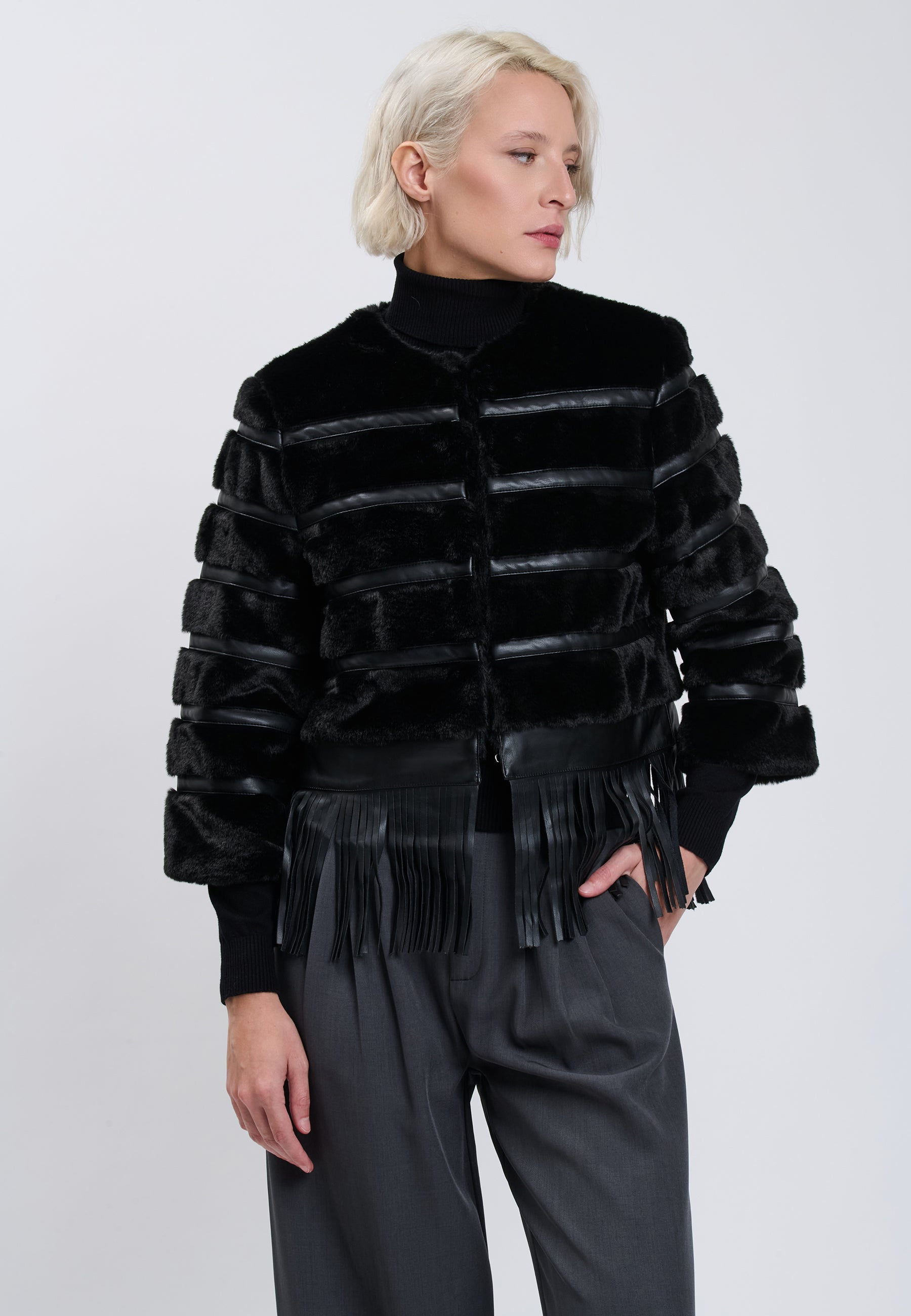 FAUX FUR JACKET Black 04Z3652
