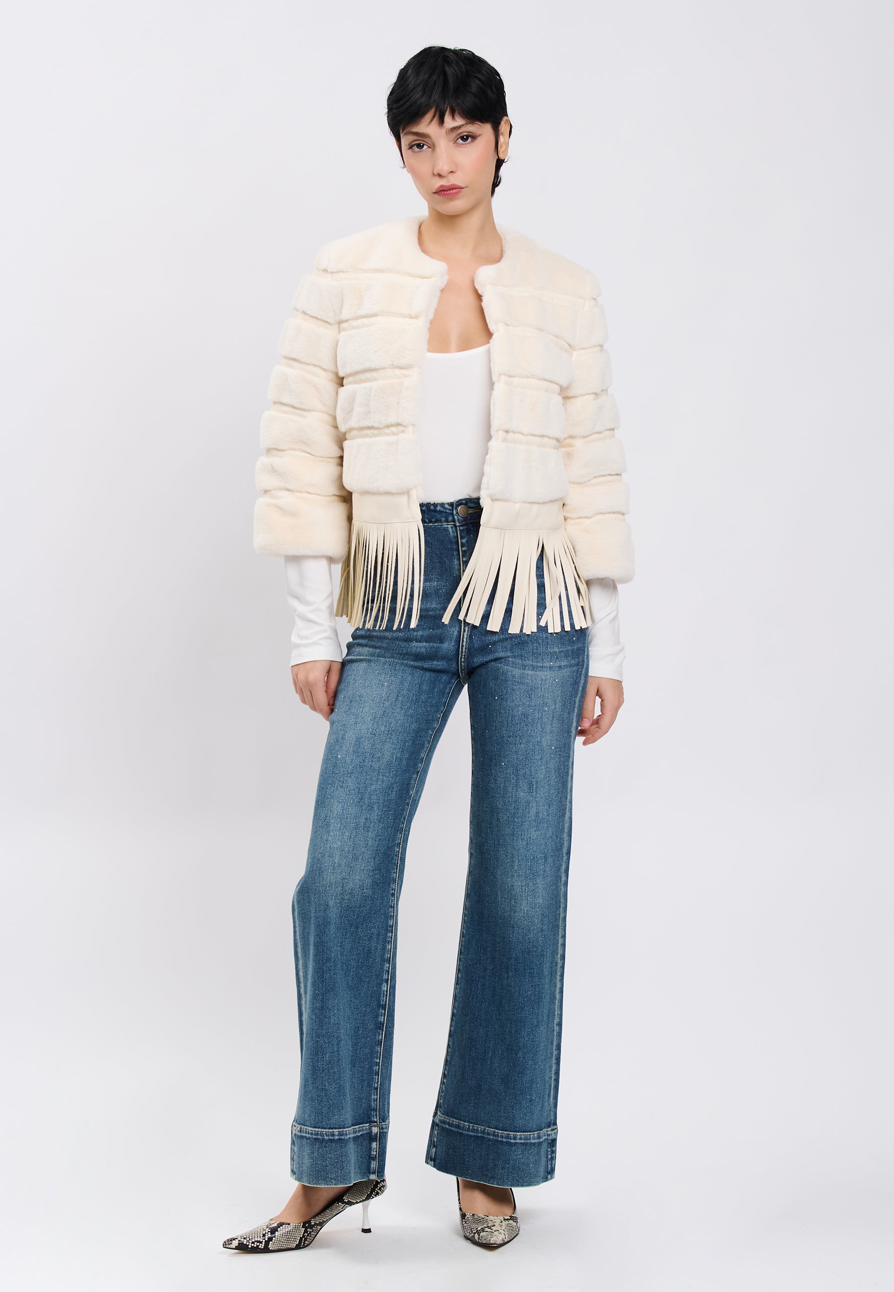 FAUX FUR JACKET Ivory 04Z3652