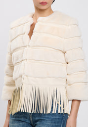 FAUX FUR JACKET Ivory 04Z3652