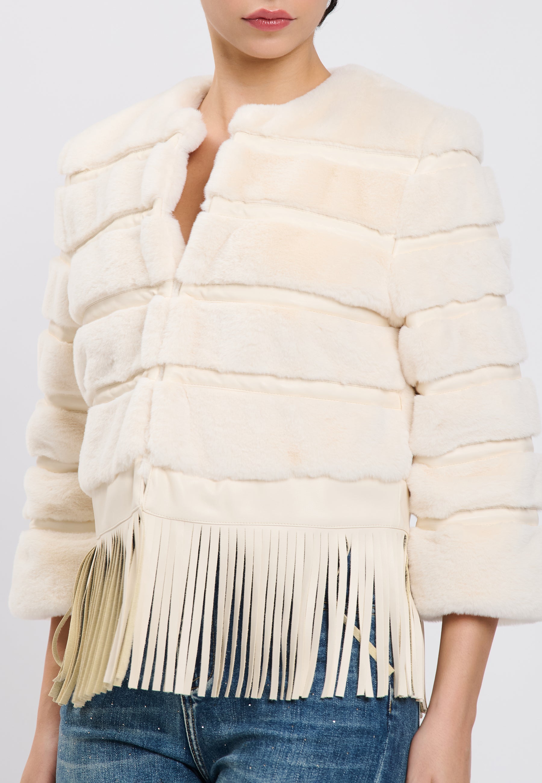 FAUX FUR JACKET Ivory 04Z3652