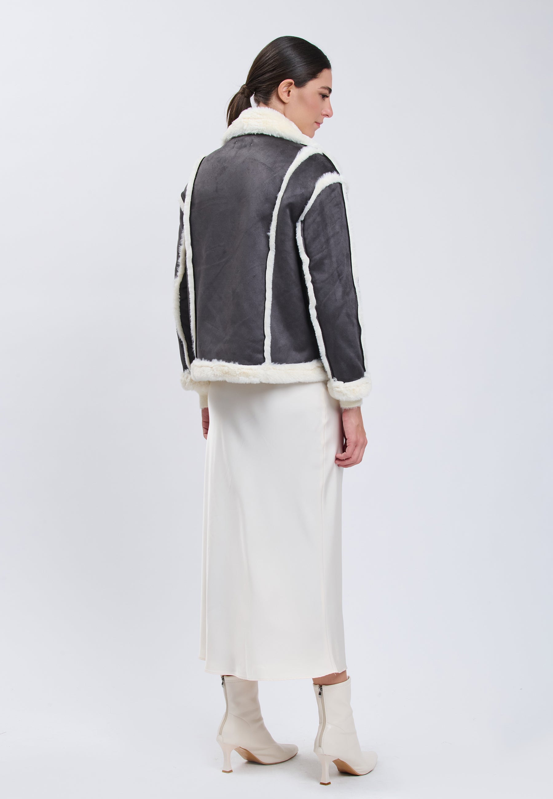 ECO SUEDE JACKET Smoke/Ivory 04Z3655