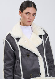 ECO SUEDE JACKET Smoke/Ivory 04Z3655