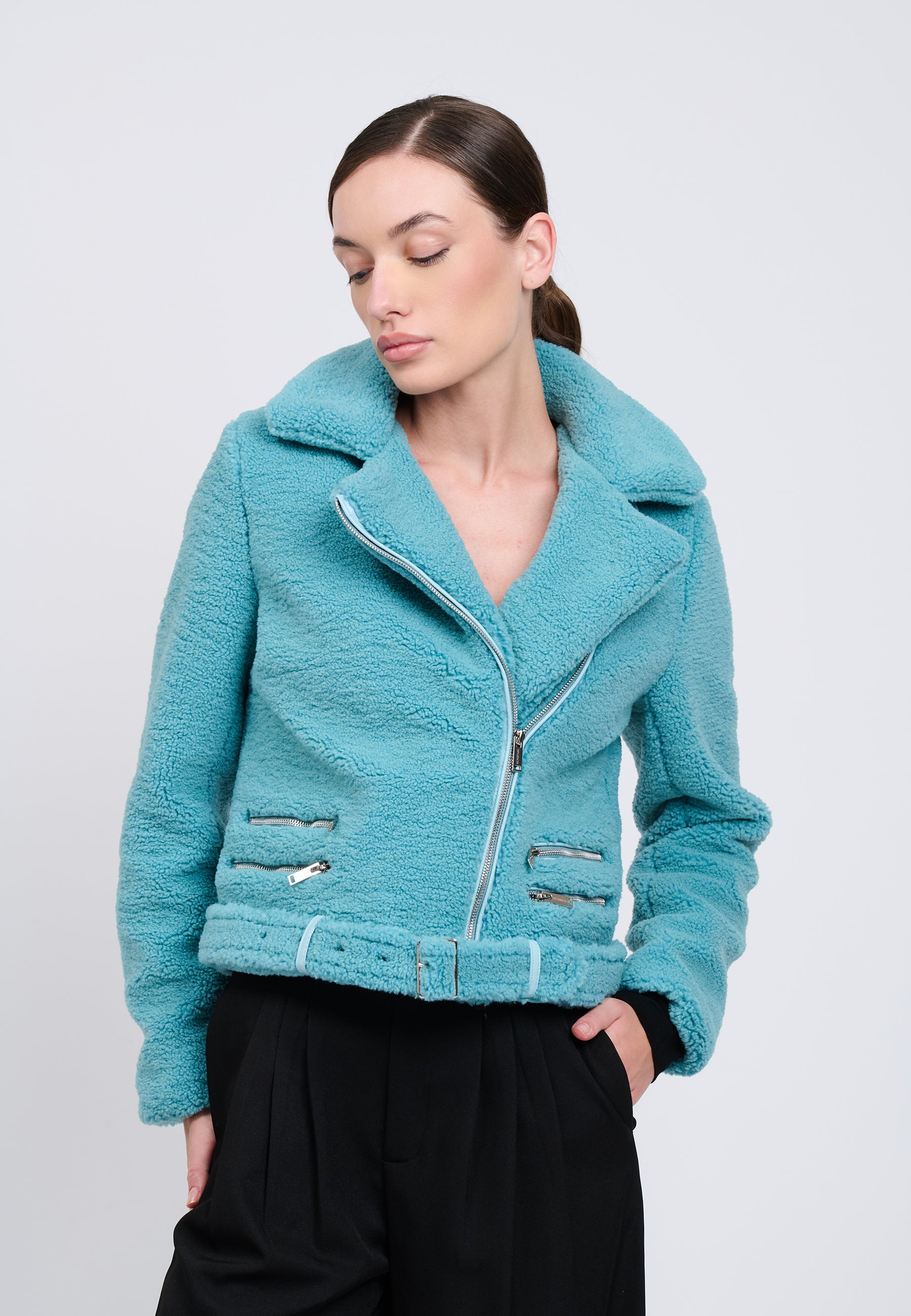 FAUX FUR JACKET Aquamarine 04Z3707