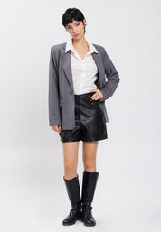 FAUX LEATHER SHORTS Black 04Z3758