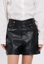 FAUX LEATHER SHORTS Black 04Z3758