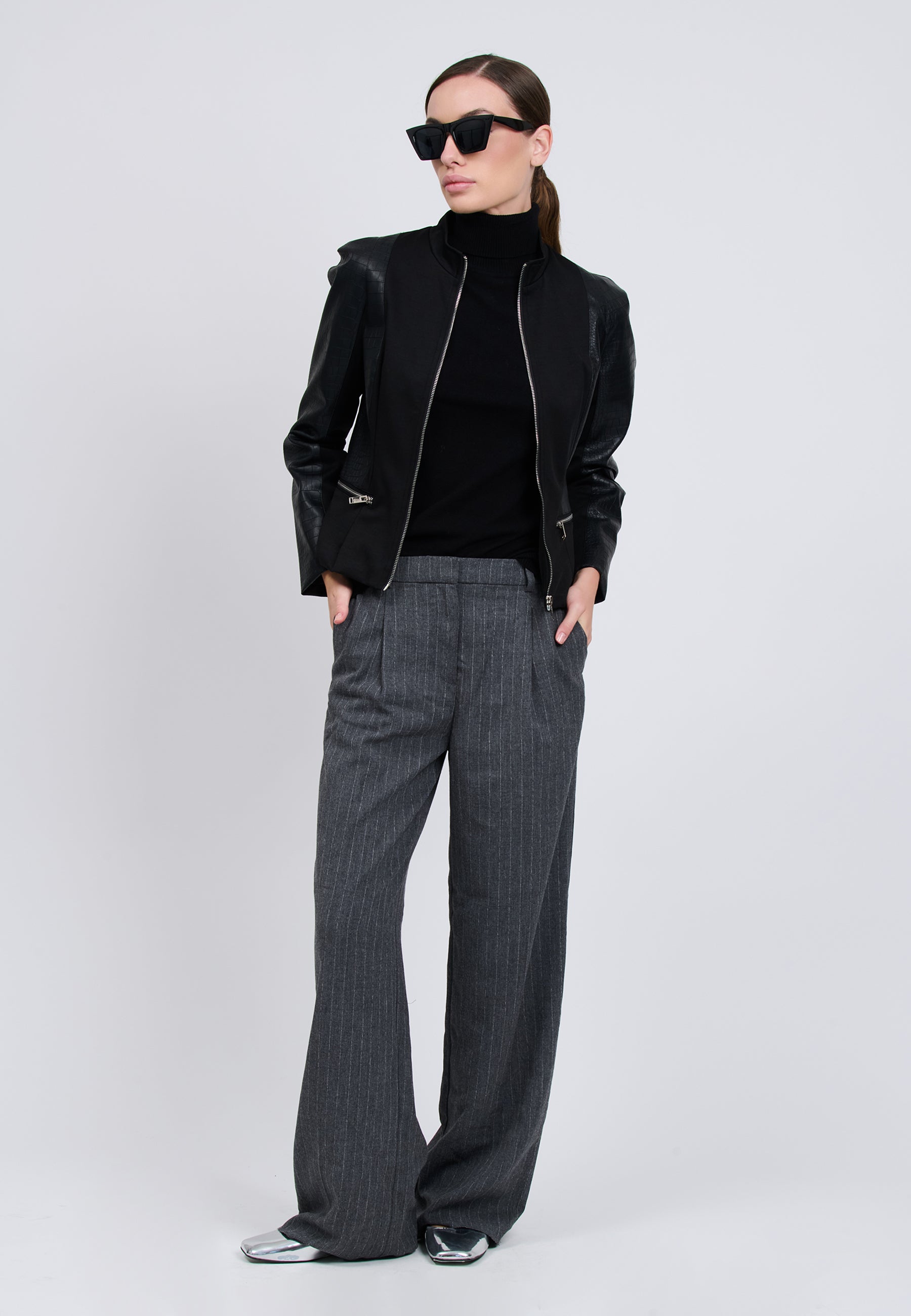 FAUX LEATHER JACKET Black 04Z3818