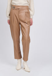 FAUX LEATHER PANTS Camel 04Z3842