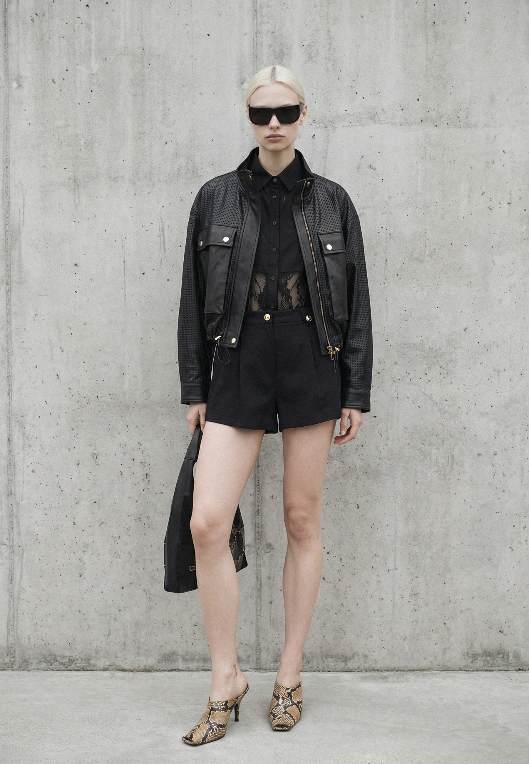 FAUX LEATHER JACKET Black 05Z3986