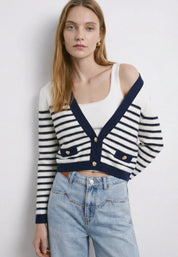 CARDIGAN Navy/White 05J7384