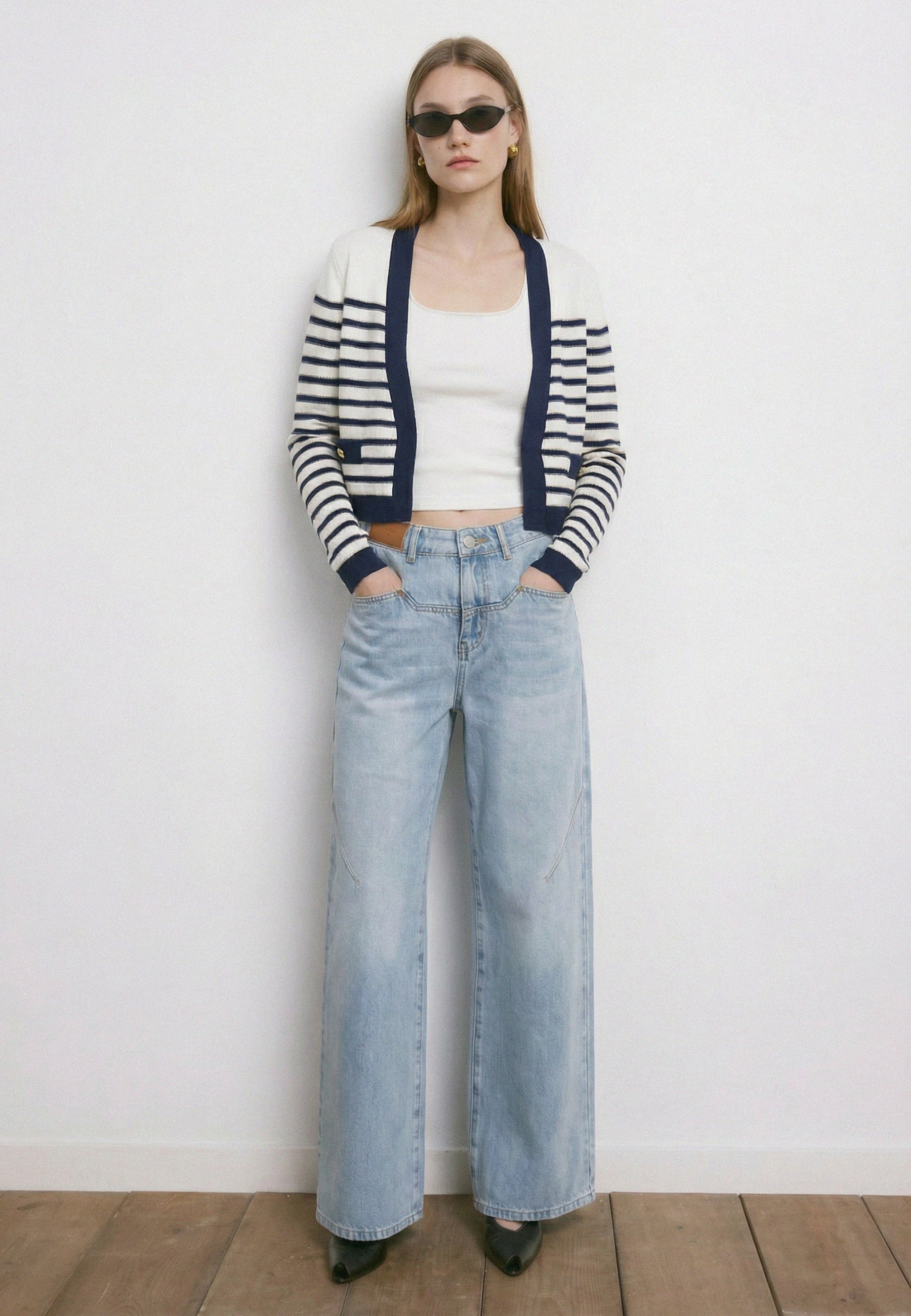 CARDIGAN Navy/White 05J7384