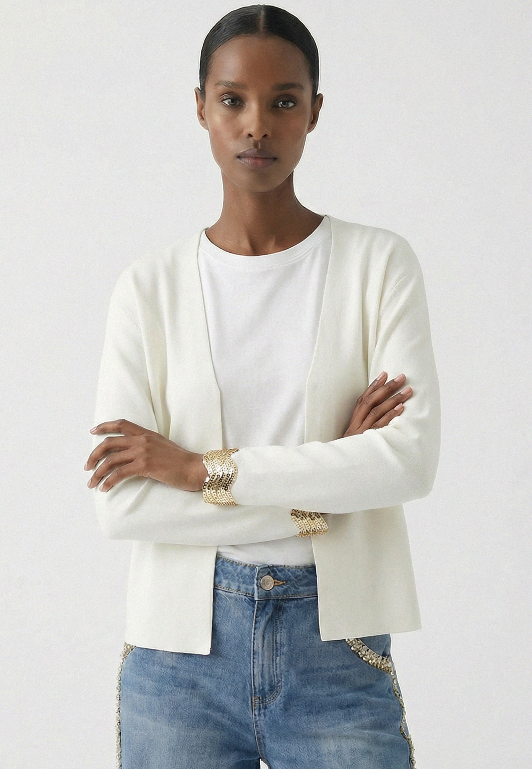 CARDIGAN White/Gold 05J7766