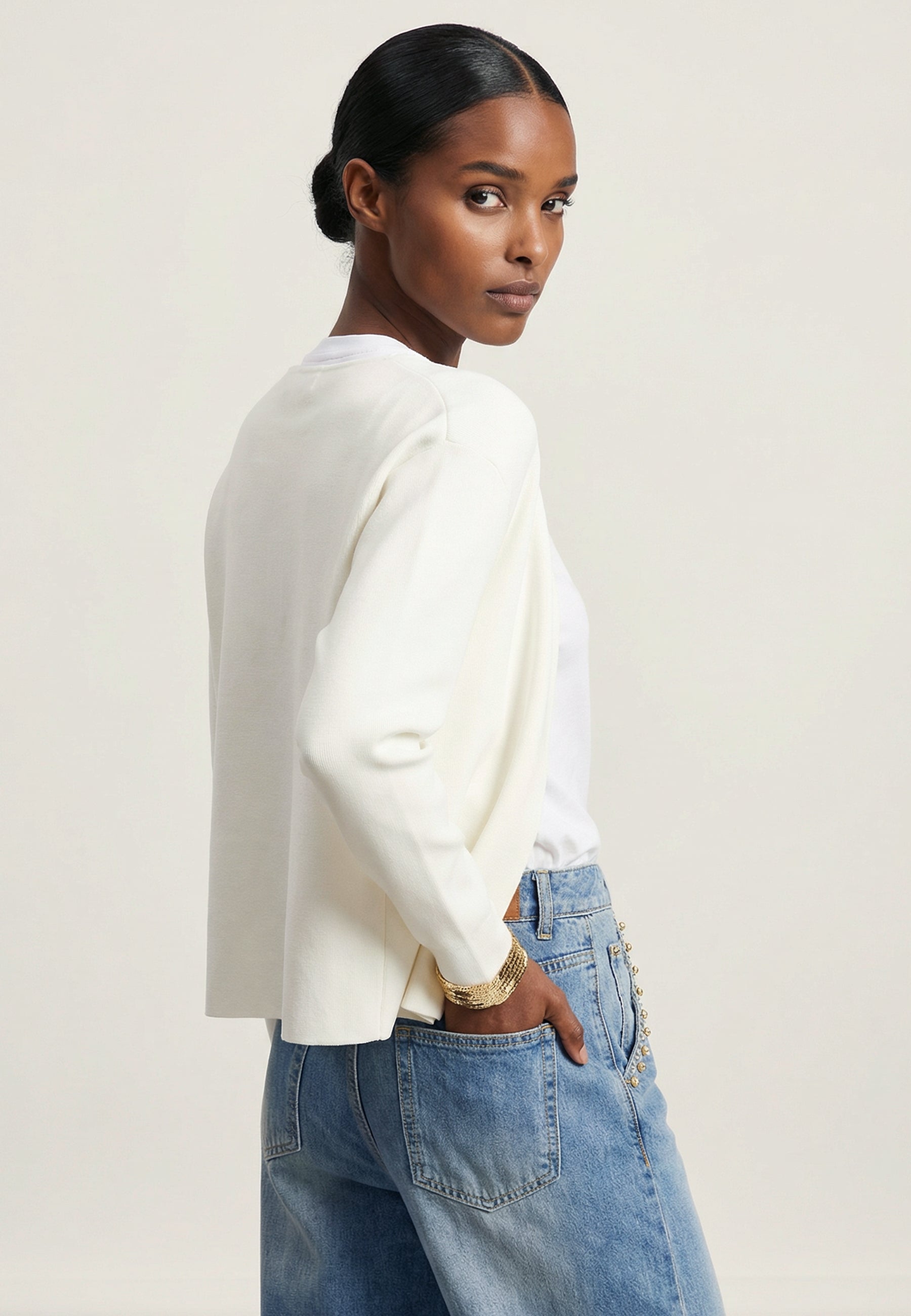 CARDIGAN White/Gold 05J7766