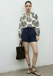 BLOUSE Navy/Ivory 05T0072