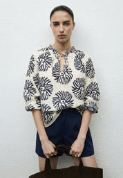 BLOUSE Navy/Ivory 05T0072