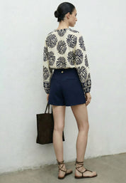 BLOUSE Navy/Ivory 05T0072