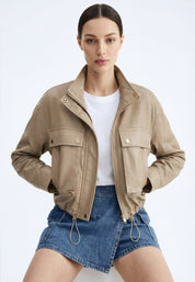 FAUX LEATHER JACKET Camel 05Z3986