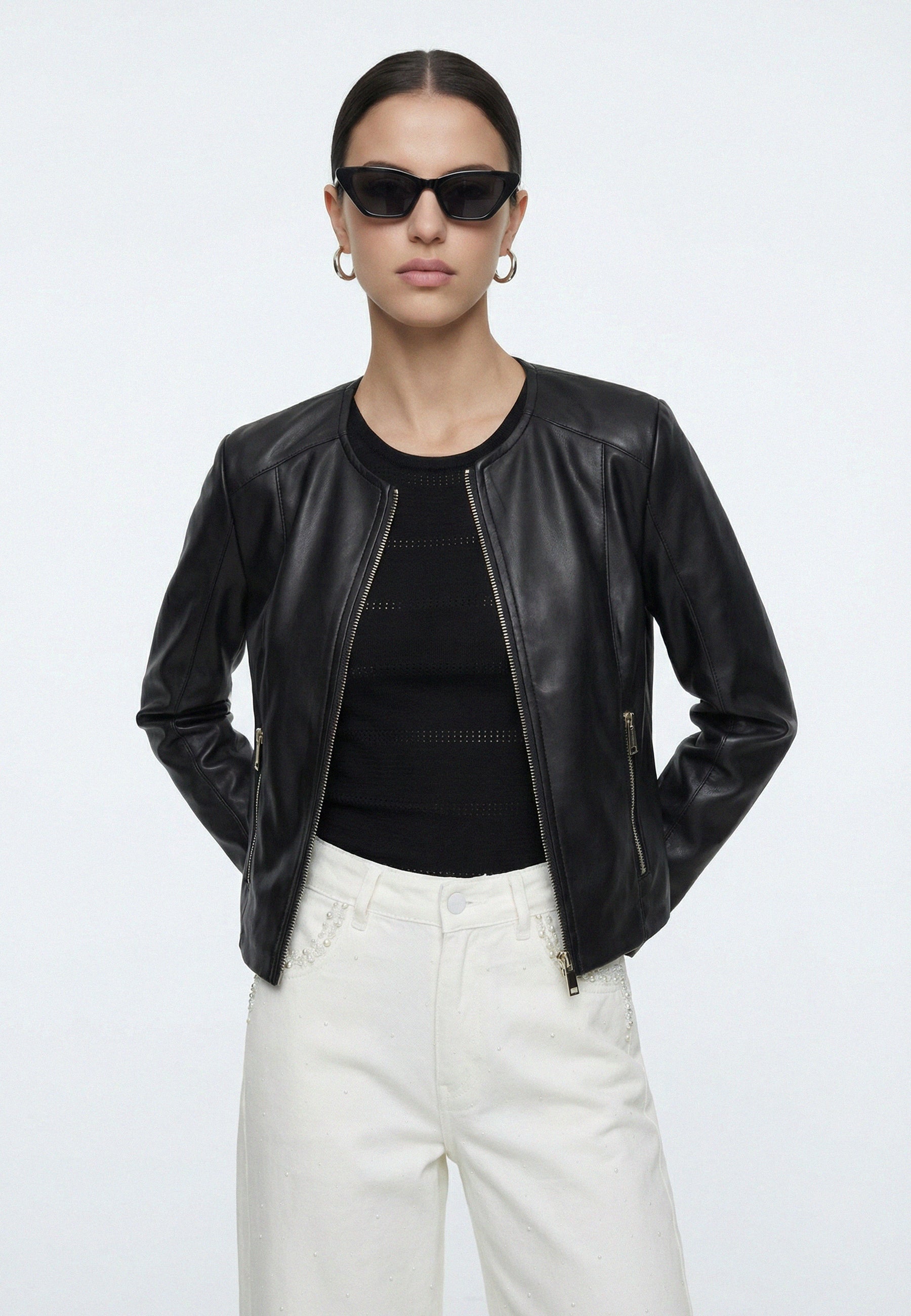 FAUX LEATHER JACKET Black 05Z4050