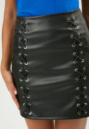 FAUX LEATHER SKIRT Z2633
