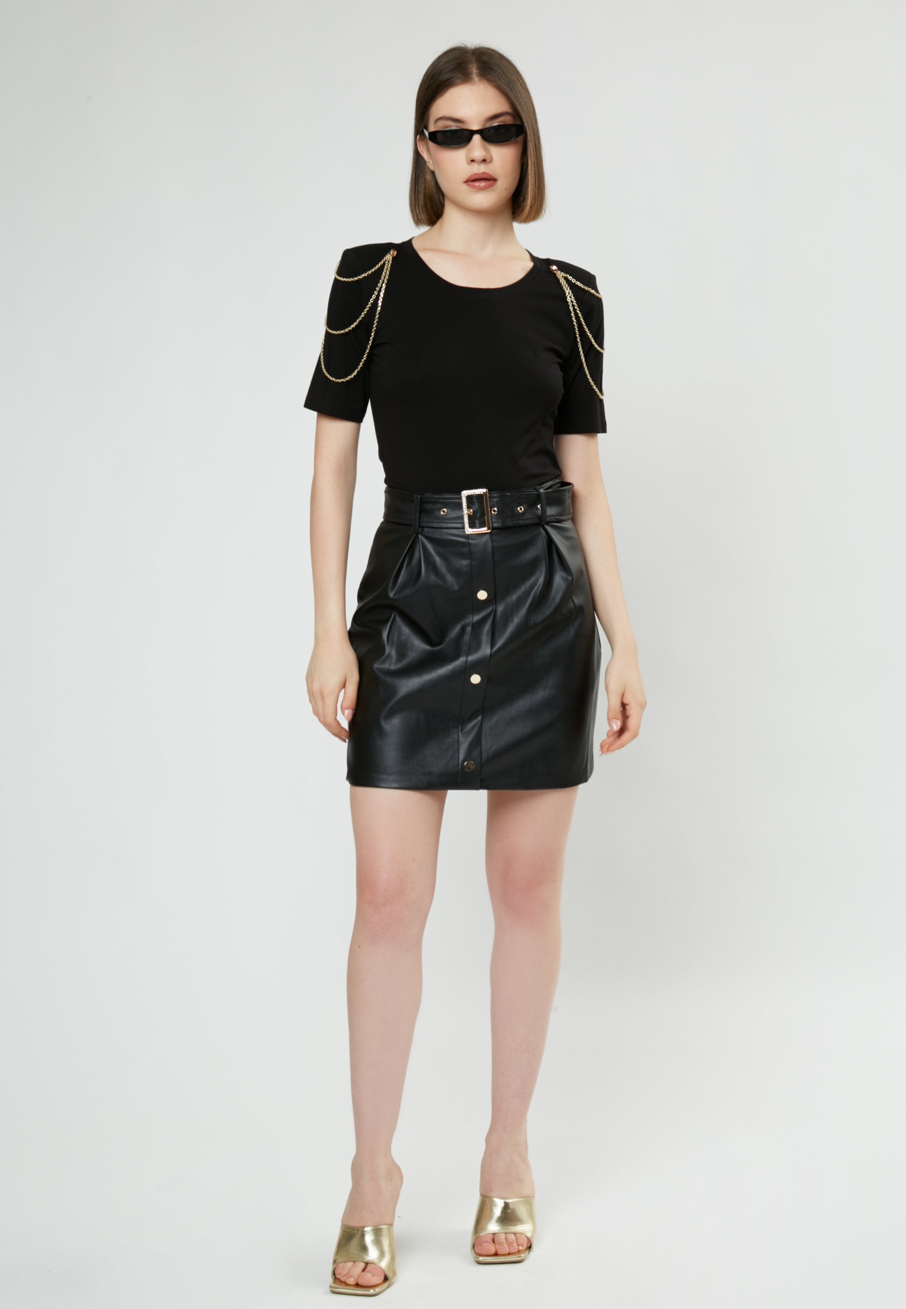 FAUX LEATHER SKIRT Z2873